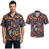 Crubelon Camicia da uomo a maniche corte con paillettes, stile retrò, per feste a tema anni '70