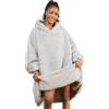 MolynnChic Coperta indossabile per adulti Sherpa coperta con cappuccio felpa oversize accogliente Snuggies per donne uomini regali