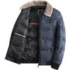 MODSGUE Giacca invernale da uomo, colore nero, per persone medie e anziane, inverno e autunno, inverno, basic, Luckbird, risvolto, caldo, tinta unita, casual, business