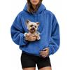 Generic Felpa con Cappuccio Donna Manica Lunga Felpe Hoodie Porta Gatto Cane Oversize Sportiva con Tasche Pullover Classico Casual Autunno Invernale