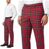 BRAW CLANS TARTANS Pantaloni da uomo in tartan - Vita espandibile nascosta, vestibilità regolare, design a quadri, pantaloni scozzesi per matrimoni, golf e abbigliamento formale