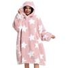 MolynnChic Coperta indossabile per adulti Sherpa coperta con cappuccio felpa oversize accogliente Snuggies per donne uomini regali