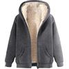 Generic Giacca in pile da uomo con cappuccio e zip intera, invernale, caldo, termico, giacche in pile Sherpa, a maniche lunghe, con cappuccio, top caldi con tasche, morbido e confortevole, abbigliamento