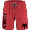 ZENA Costume Boxer Albania | Eco-Friendly Sports | Poliestere Riciclato | Asciugatura Rapida | Rosso-Nero | Disegno 01 Aquila Eagle