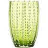 Zafferano Perle Bicchiere Tumbler Lavorato a Mano in Vetro Colorato Trasparente cl 32 h 109mm d 71mm, set 6 pezzi, Verde Mela