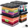 BAKAJI Set 4 Pezzi Contenitori con Coperchio e Ruote, Storage Box per Archiviazione Multiuso Giocattoli, Vestiti, Attrezzi, Accessori, Organizer Capiente e Robusto, Portaoggetti Stoccaggio 59 Litri