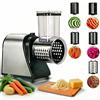 Nictemaw 250W Tagliaverdure Elettrico 5 in 1, Acciaio Inox | Grattugia Dotato di 5 lame e bocca XL. Ideale per affettare frutta, verdura e formaggio nell'uso quotidiano