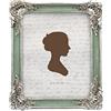 AELS Cornice per foto vintage, 20 x 25 cm, elegante cornice antica con vetro frontale, esposizione fotografica, da appendere alla parete, idee regalo, argento e verde