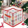 BAKAJI Scatola Portaoggetti per Palline di Natale con Divisori, Contenitore per Addobbi Natalizi Palle per Albero, Organizer Decorazioni Natalizie e Ornamenti, Pieghevole e Salvaspazio (64 Scomparti)
