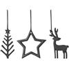 Villeroy & Boch - Christmas Chic set di addobbi da appendere da 3 pezzi neri, decorazione natalizia moderna, elegante decorazione per Natale, metallo