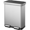 EKO Hana Deluxe Pattumiera per Raccolta Differenziata 68 L con Pedale