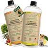 GRASHÜPFER® Set di 2 pulitori probiotici per robot lavapavimenti [frutto di agrumi] + deodorante per serbatoio [Toscana], contro gli odori sgradevoli, per cani e gatti, 2 x 1 l