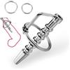 Generico Asta cava in acciaio inossidabile con suono liscio e anello in 2 misure, allungamento speciale maschile per una facile minzione, set di allenamento squisito -D64IT