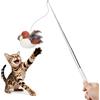 Potaroma Giocattolo elettrico per gatti, 2 in 1, uccello fluttuante | con erba gatta e matatabi, ricaricabile tramite USB, set di giocattoli interattivi, con asta telescopica