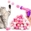 WALLFID Lancia palline gatti con 100 pompon, gioco interattivo da interno,Rosa | Palline morbide e colorate per gioco, caccia e addestramento, per mantenere il gatto attivo e stimolato