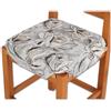 Casatessile Cuscino coprisedia Imbottito con Alette PEONIA Cuscino Sedia Cucina Sfoderabile - Beige, PZ. Singolo