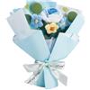 SUNNYCLUE Bouquet All'Uncinetto Viola, Kit di Fiori All'Uncinetto Finiti, Sacchetto di Carta, Romantico Fiocco di Lana Artificiale Viola In Poliestere per Maglieria, Regali Completati per Laurea, Unci