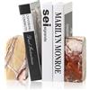 Koville Fermalibri in marmo naturale messicano per scaffali, fermalibri decorativi, 3,2 kg, in marmo resistente, decorazione per librerie e appartamenti per libri normali/CD/videogiochi (onice