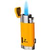 PIPITA Accendino antivento metallico per sigari a tripla fiamma, ricaricabile, gas butano, tasca perforata, idea regalo (senza gas) (giallo)