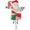 Enesco Allen Designs - Orologio da parete a pendolo con gatto pazzo di Babbo Natale, 32 cm, multicolore