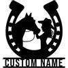 Custom Targa in metallo personalizzata con nome a ferro di cavallo per allevamenti di cavalli, ranch e stalle, decorazione per interni ed esterni per gli amanti dei cavalli