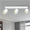 LteelDay Faretto da Soffitto Bianco Opaco GU10 a 3 Luci | Lampada da Muro Regolabile | Faretto 3 luci.Senza Lampadine.Portalampade GU10 e cavi in rame certificati VDE. Messa a terra sicura a 3 poli L/N/PE.