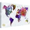 Wallazz Quadri Moderni Soggiorno Mondo, Mappamondo, Cartina Geografica - 100% Made in Italy - Stampa HD su Tela Canvas - Quadro Camera da Letto - Qualità Artigianale - 60x120cm