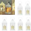 Ysislybin Set di 6 Lanterne a LED, Lanterna Decorativa per Tavolo da Matrimonio con Candela LED Tremolante, Decorazione Domestica a Batteria per Interni ed Esterni Soggiorno Feste Natale Giardino Balcone
