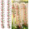 Huiguli 2 Mazzi Fiori Artificiali da Esterno, 180 cm | Piante Finte in Plastica Resistenti ai Raggi UV, Decorazione per Balconi, Terrazze, Portico, Giardino Sospeso e Interni
