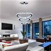 FRIXCHUR Lampada a Sospensione Cristallo Moderna, Lampada a Soffitto LED, Lampada a Soffitto a Sospensione per Camera, Soggiorno, Sala Pranzo, Scala (Luce Bianca Fredda)