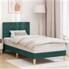 Generic Telaio per letto con testiera, 80 x 200 cm, in tessuto, verde scuro | Rivestimento in morbido tessuto, testiera in compensato, gambe coniche, rete a doghe rigida, resistente alle macchie
