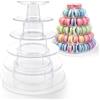 Kayuneed Espositore per Macarons 6 Livelli, Torre Rotonda Trasparente per Cupcakes | Porta Cupcake Rotondo, Alzata per Torte, Espositore per Dolci per Compleanno, Matrimonio, Festa