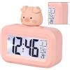 Rosvola Orologio Elettronico, Sveglia Elettronica da Tavolo Intelligente Digitale Simpatico Cartone Animato (Maialino Rosa)