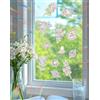 KONFEN 20 Pezzi Adesivi Per Vetri Fiori Bianchi Laser Vetrofanie Per Vetrine Pellicola Elettrostatica Senza Colla Rimovibili Casa Decorazioni Primavera