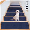 Odot Riutilizzabile Tappeti per Scale, Tappeto Gomma Antiscivolo Silenzioso,Grandi Moquette Adesiva, Rettangolare Morbido Tappeto, Tappeto Sicurezza per Pet Anziani e Bambini (Blu Navy,10 Pezzi)