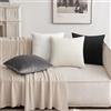 fashion home Pagano Federe Cuscini Decorative in Tessuto velluto Morbido, Set Copricuscini per Divano e Letto, misure 45x45, colore panna, 2 pezzi