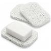 KIMHOME 3 cuscinetti salva-sapone autodrenanti, in PVC, antiscivolo, portasapone riutilizzabili per bagno, doccia e cucina (bianco)