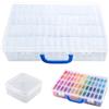 Quimbyrich 60 scatole portaoggetti per diamond painting, con coperchio | Scatole in plastica, piccole, riutilizzabili, per gioielli fai da te, gioielli, perline