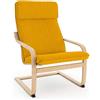 Vinylla - Fodera di ricambio per poltrona Ikea Poang (cuscino design 1, poliestere, giallo)
