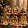 Generic Decorazione natalizia luminosa, diorama di Natale, mini scena natalizia in palline di Natale con luci a corda, ornamenti per albero di Natale per caminetto, decorazione per le vacanze e regalo