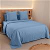 Sognoro Parure Copripiumino Una Piazza e Mezza 200x220, con 2 Federe 80x80 | 300 Fili, Raso di Cotone Morbido, 100% Cotone Pettinato, Lavabile in Lavatrice, Chiusura a Busta, Ideale per l'Autunno