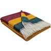 STTS International Coperta in lana vergine al 100%, copriletto 140 x 200 cm, copriletto in lana vergine Tirol, disponibile in molti colori (senape-rosso-verde (strisce))