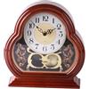 fkngcp Orologi per camino per soggiorno mantello tranquillo orologio vintage in legno vintage orologio da tavolo a batteria a batteria con oscillazione pendolo per tavolo da ripiano da banco per ufficio
