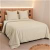 Sognoro Parure Copripiumino Una Piazza e Mezza 200x220, con 2 Federe 80x80 | 300 Fili, Raso di Cotone Morbido, 100% Cotone Pettinato, Lavabile in Lavatrice, Chiusura a Busta, Ideale per l'Autunno
