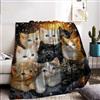 KAIDAARTLH Motivo Gatto Coperta 130x150cm, Coperta da Divano con Gatt, Grazioso Motivo Animale Coperta, Copridivano da Divano da Viaggio (Gatto-4, 130x150cm)
