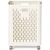 Dorunova Cesto Portabiancheria Pieghevole con Ruote in PP, 28×38,5×51 cm | Struttura Traforata Maniglie Integrate Impermeabile Salvaspazio Facile Da. Trasportare Ideale per Bagno Camera e Lavanderia