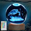 Colortown Luce notturna a forma di tartaruga, regalo a forma di tartaruga marina, sfera di cristallo 3D (8 cm), con telecomando, 16 colori, 4 modalità lampeggianti, timer, dimmerabile, decorazione per