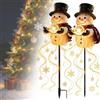 Generic Luci da Giardino a Forma di Pupazzo di Neve con Effetto Fontana Magic，2 Pcs | Pupazzo di Neve Luminoso da Esterno, Luce a LED da Giardino a Forma di Pupazzo di Neve, Luci di Natale per Cortile e Giardino