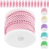 Swpeet 1 Rolls 5m/16.4ft × 2.4mm Placato rosa sfera perline catene con 50 connettore chiusure Kit, catena di perline in metallo, collana, tirare rotolo bobina palla per appendere portachiavi Tag cane