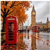 TDFERAN 5D Diamond Painting Londra 40x40cm Pittura Per Numero Adulto Paesaggio Fai da te Ricamo Diamante Città Pittura Diamante Londra Paesaggio Cabina Telefonica Strada Diamond Decorazione Casa